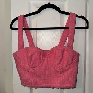 NWOT Zara Pink Tweed Croptop